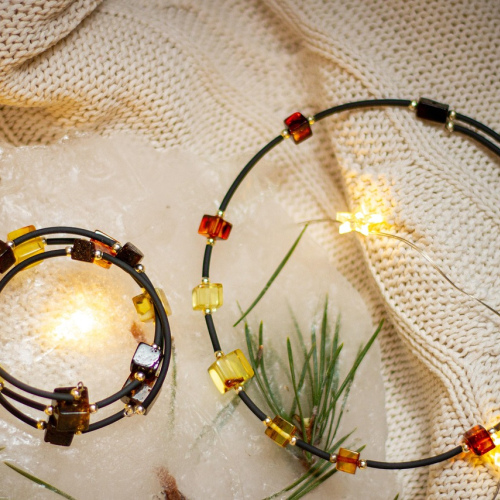 Holographic Glass Bead Necklace